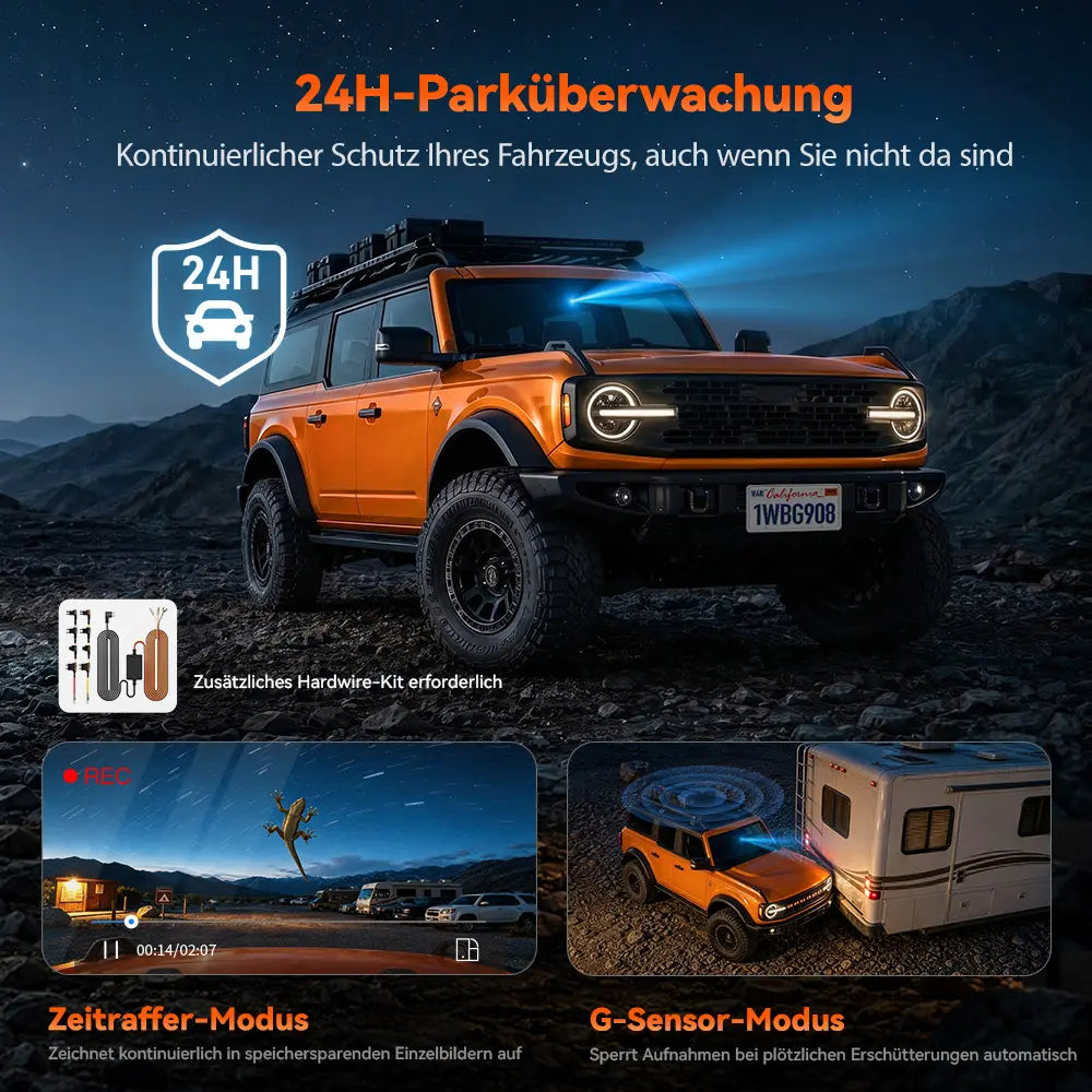 WOLFBOX G900 Core 12" 4K Front- und 1080P Rückkamera STARVIS 2 IMX678 Spiegel-Dashcam