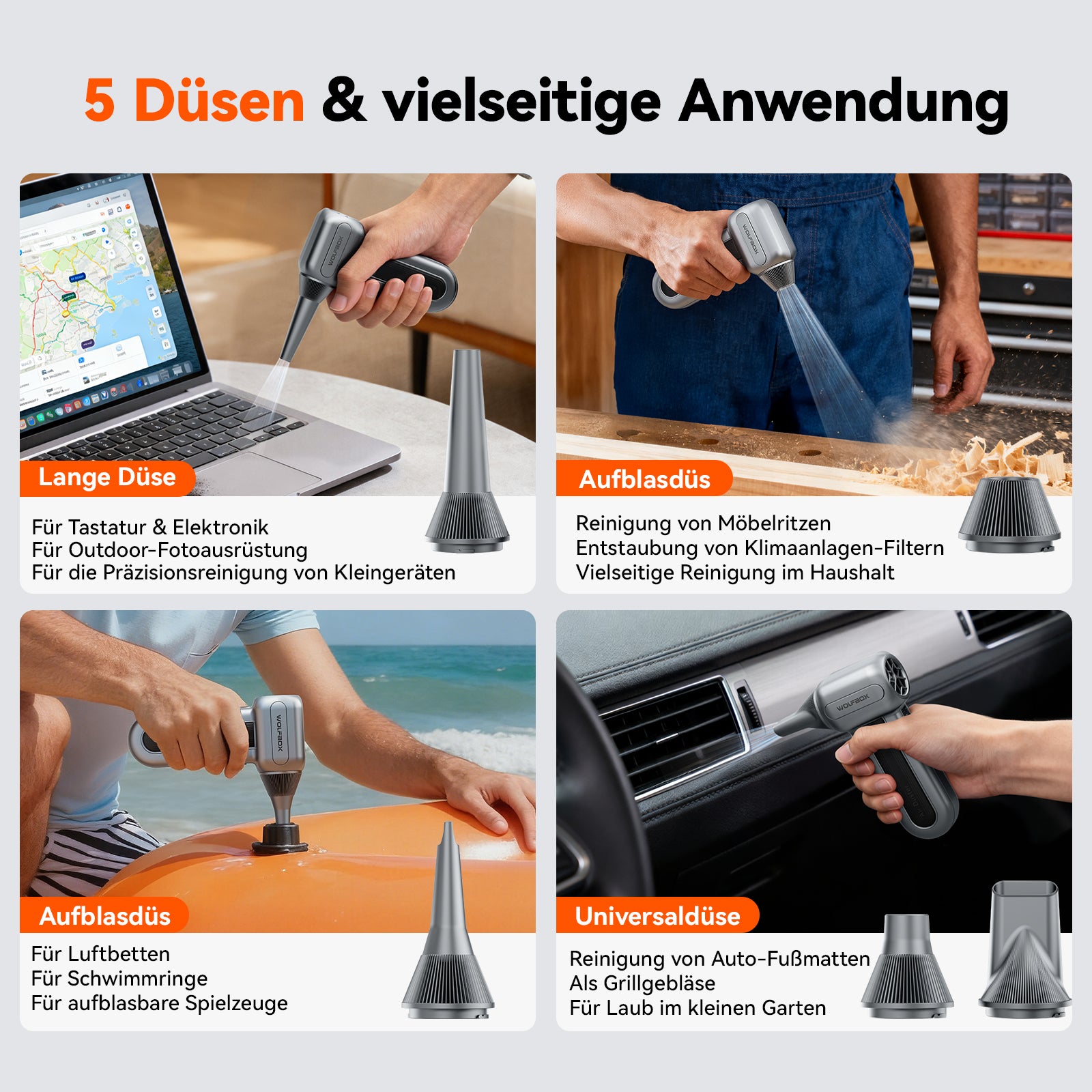 WOLFBOX MF70 Elektrischer Luftstaubbläser
