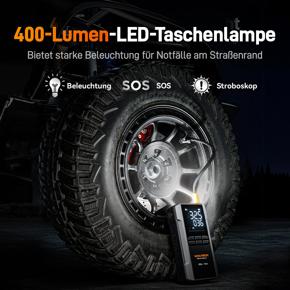 4-in-1 Starthilfe mit Luftkompressor | MegaVolt 16Air