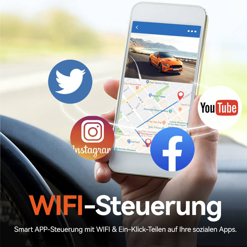 i07 | 3-Kanal 2.5K+1080P+1080P Dashcam mit integriertem GPS und WiFi