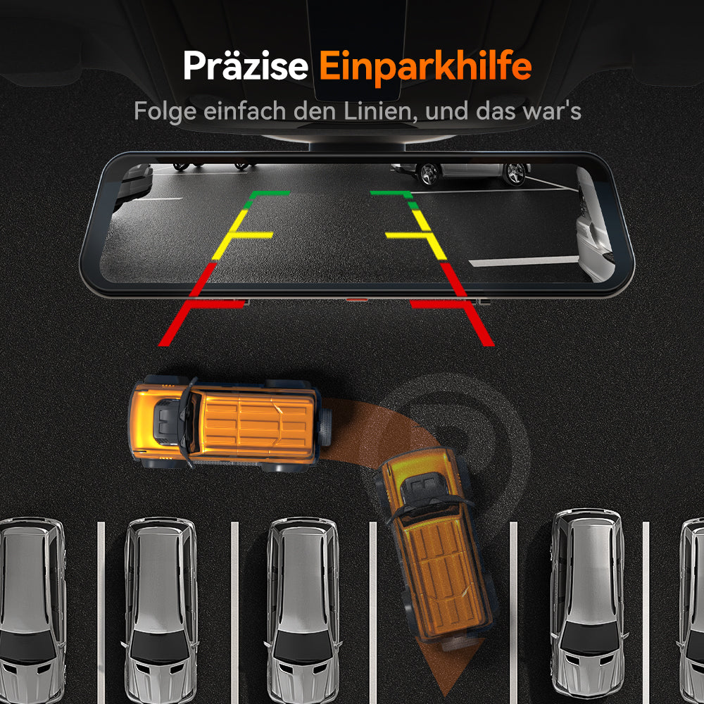 WOLFBOX G900Pro 12MP WiFi Touchscreen Rückspiegel Dashcam Smart Spiegel