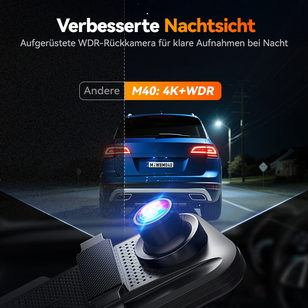 WOLFBOX M40 4K 10-Zoll Spiegel-Dashcam mit ADAS, WLAN & Touchscreen