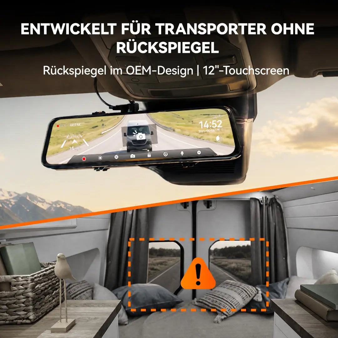 WOLFBOX G900Pro Smarte Rückspiegel-Dashcam mit Rückfahrkamera