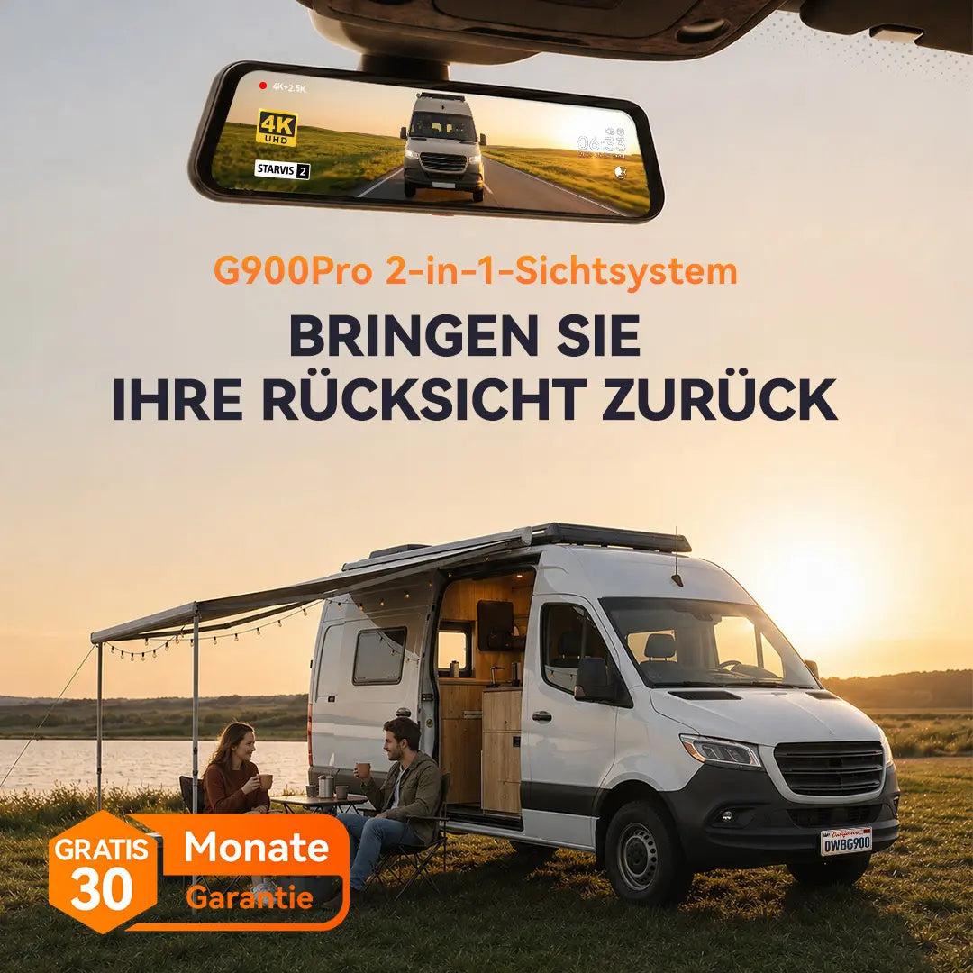 WOLFBOX G900Pro Smarte Rückspiegel-Dashcam mit Rückfahrkamera