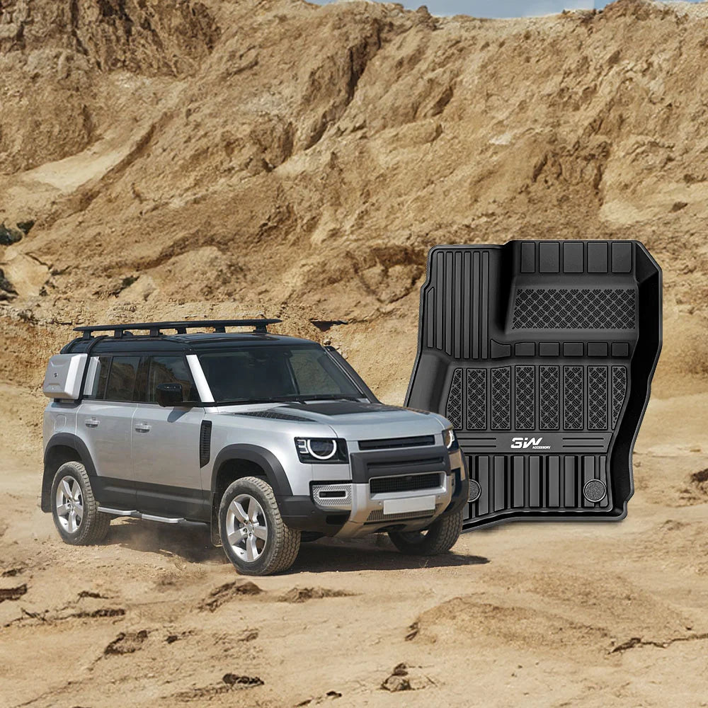 3W Allwetter-Fußmatten für Land Rover Defender 110 5-Sitzer L663 2020–2026 (Linkslenker)