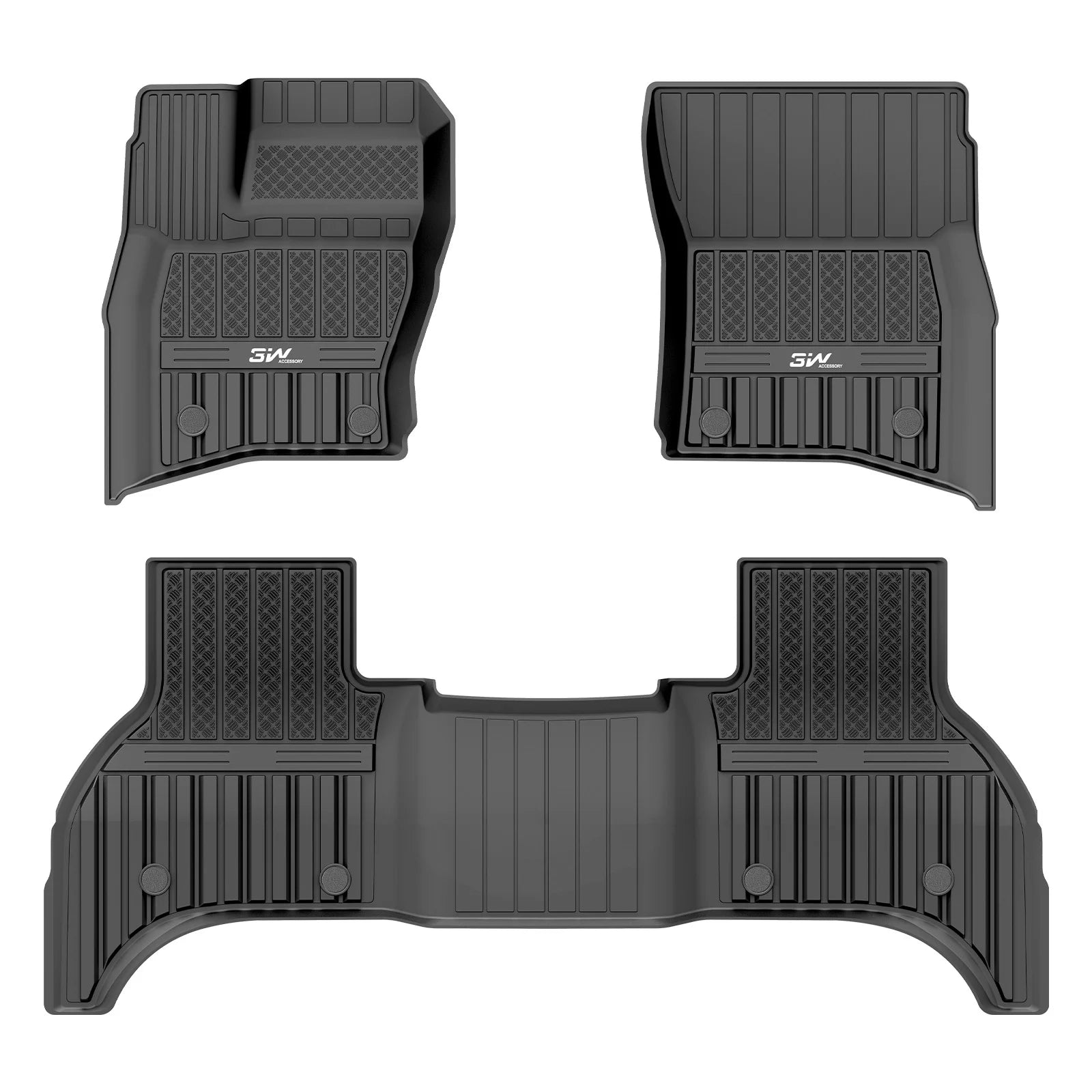 3W Allwetter-Fußmatten für Land Rover Defender 110 5-Sitzer L663 2020–2026 (Linkslenker)
