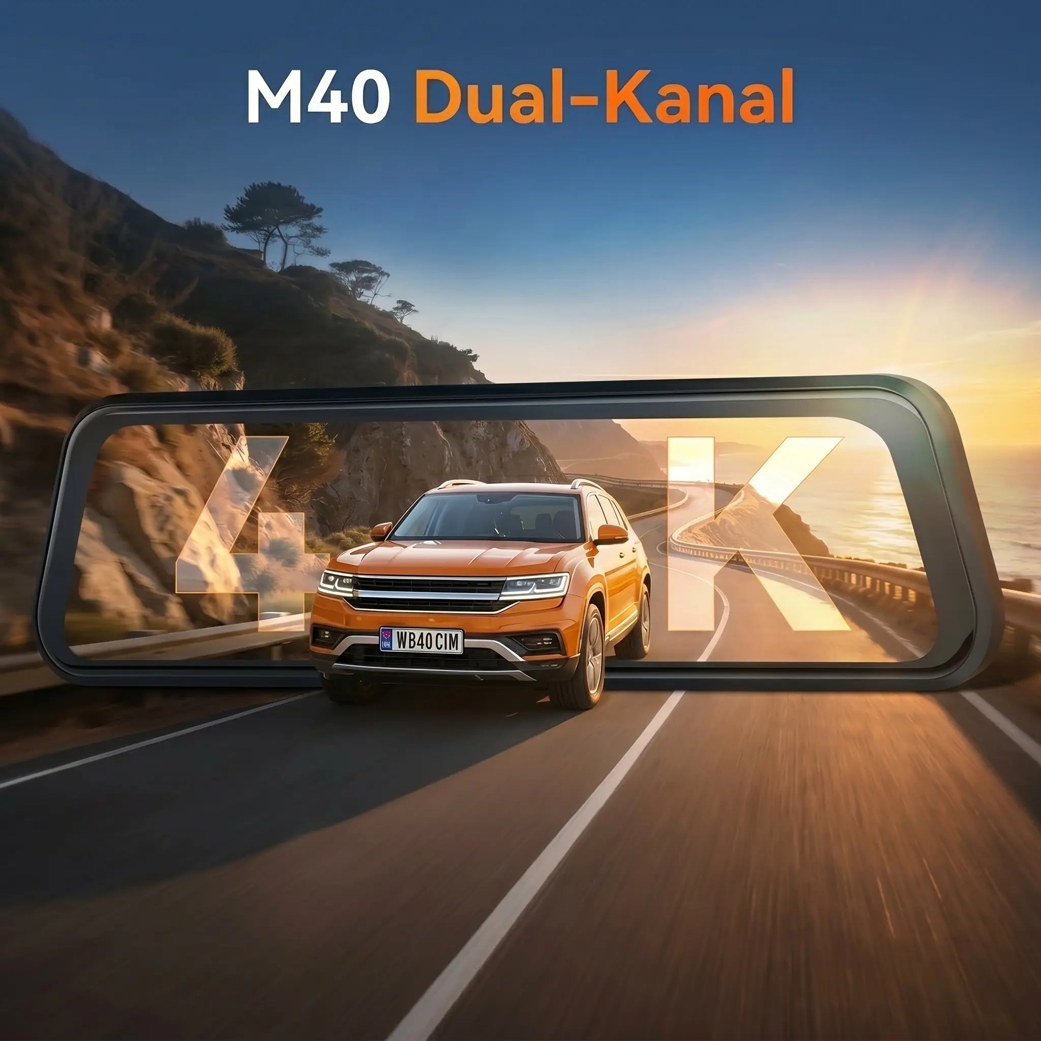 WOLFBOX M40 4K 10-Zoll Spiegel-Dashcam mit ADAS, WLAN & Touchscreen