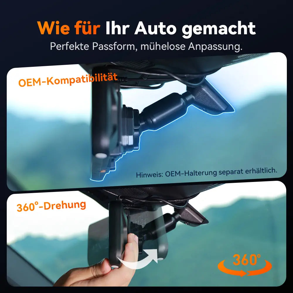 WOLFBOX 12'' 4K Sony STARVIS 2 Touchscreen Rückspiegel-Dashcam mit 30 Monate Garantie