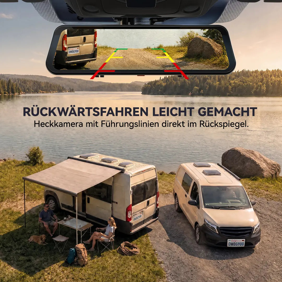 WOLFBOX G900Pro Smarte Rückspiegel-Dashcam mit Rückfahrkamera
