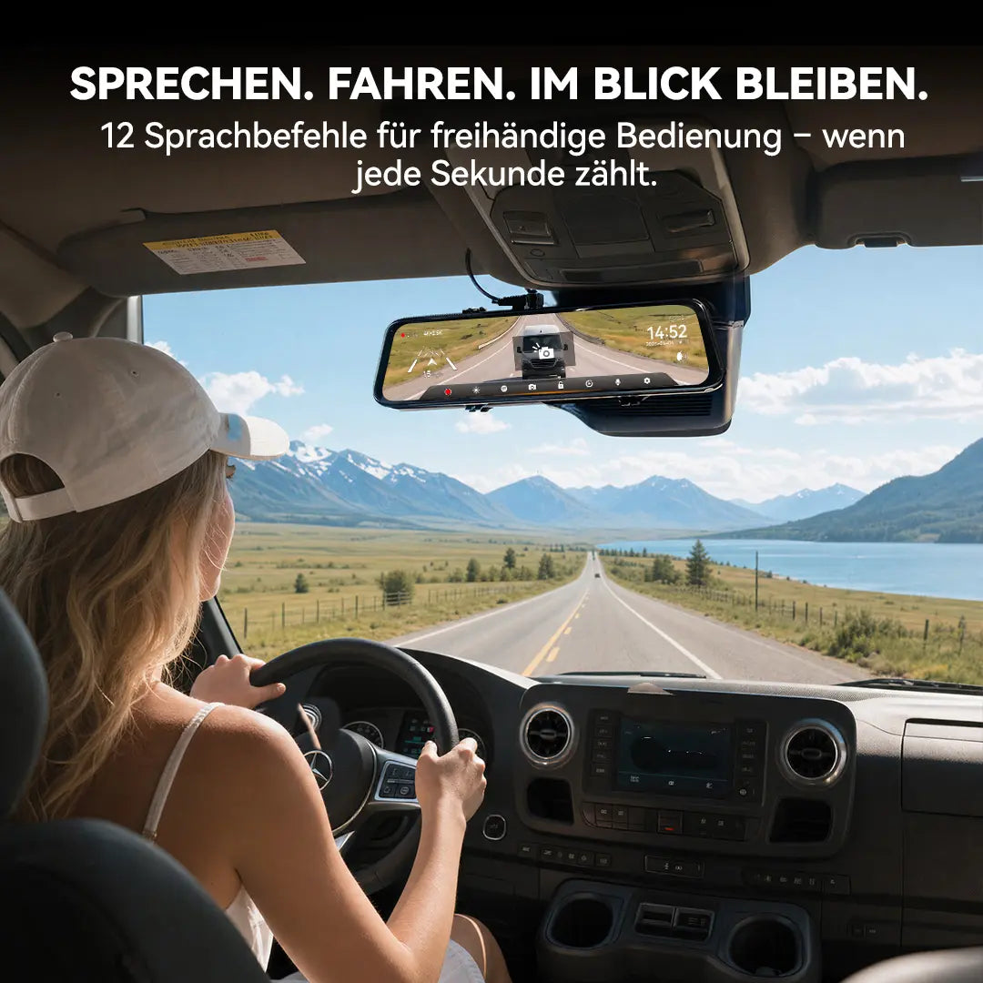 WOLFBOX G900Pro Smarte Rückspiegel-Dashcam mit Rückfahrkamera