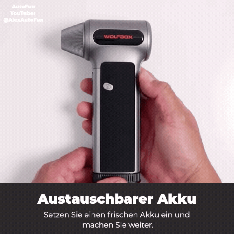 WOLFBOX MF200 Druckluftbläser – Wechselbare Batteriekassette