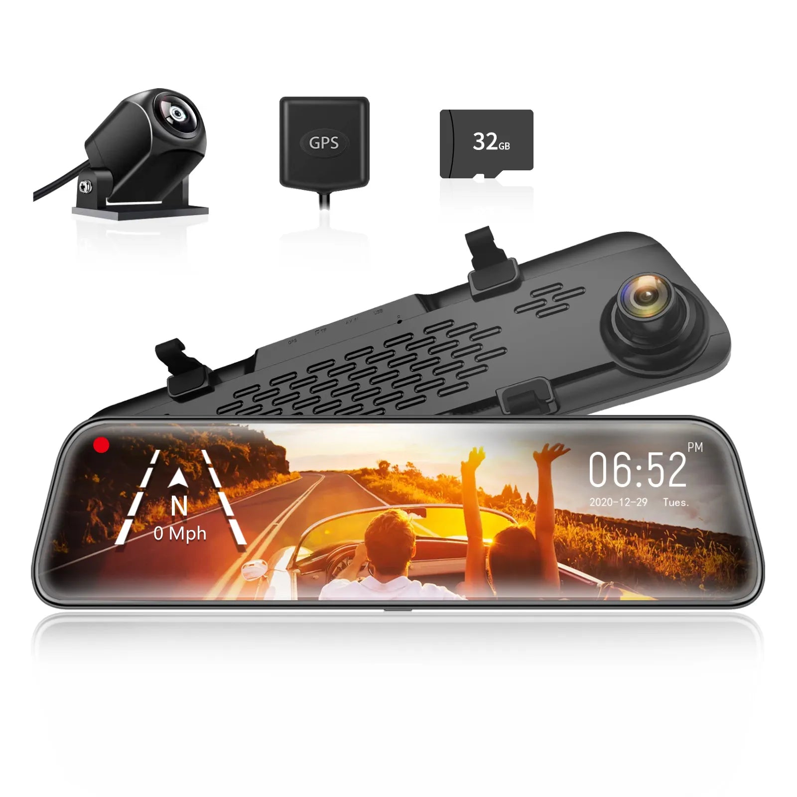 WOLFBOX G840S 12″ 4K Mirror Dash Cam 2160P Full HD Smart Rear View Camera Mirror Dash Cam camera wolfboxdashcamera