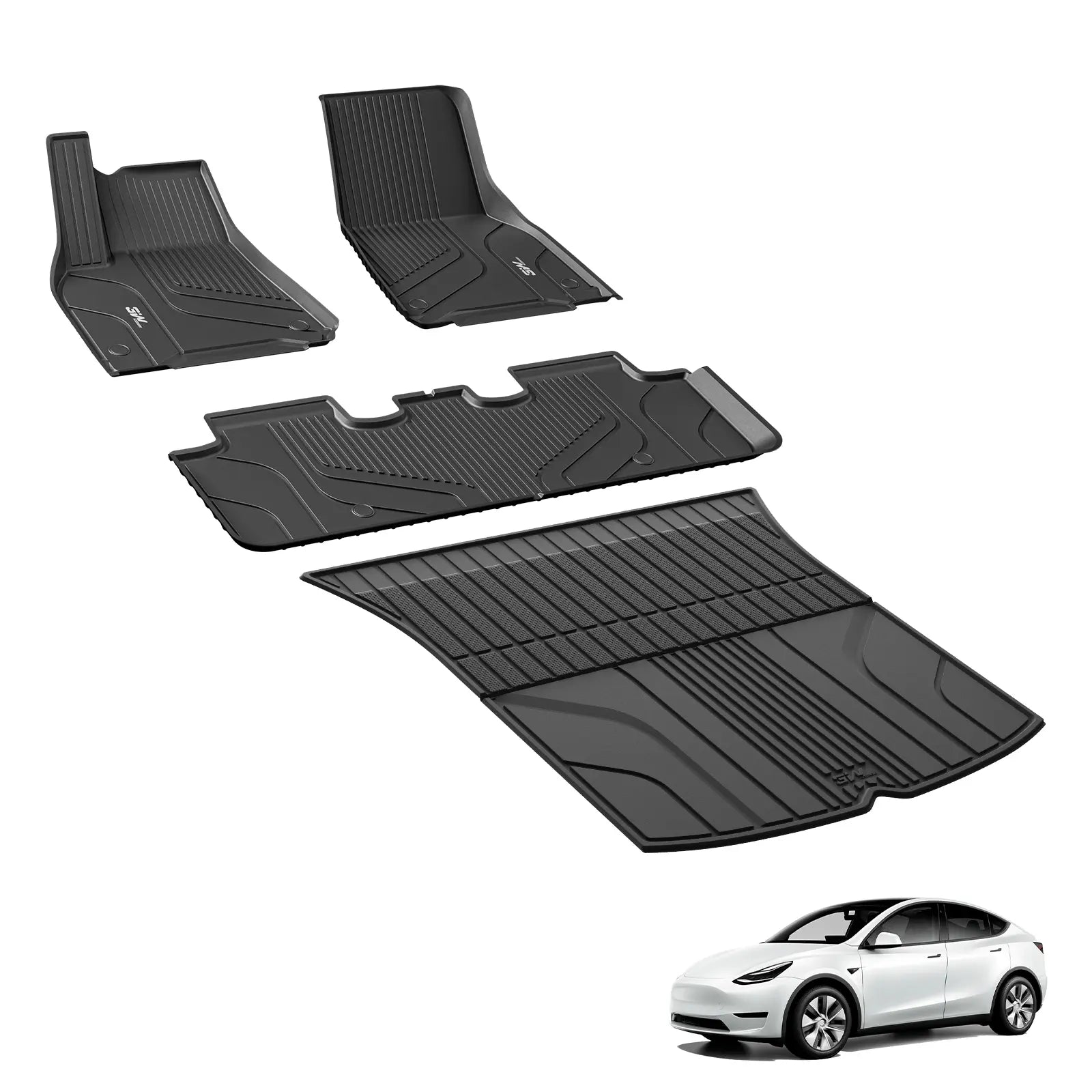 3W Allwetter-Autofußmatten für Tesla Model Y 2021–2024 LHD