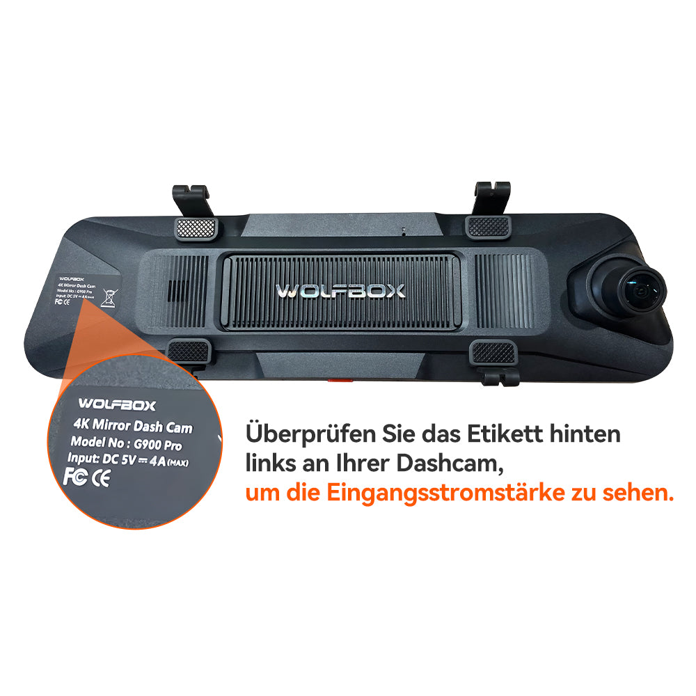 WOLFBOX G900Pro 33/50 Fuß Lange Ersatzkabel für Rückfahrkamera