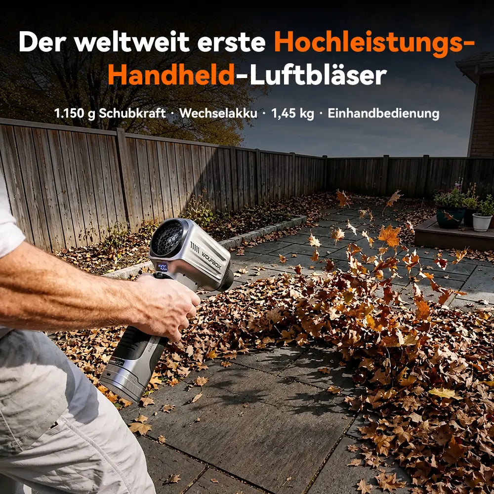WOLFBOX MF500PRO Akku-Luftbläser – Handgebläse für Laub & Outdoor-Reinigung