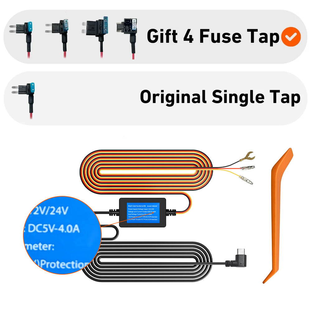 WOLFBOX Dashcam Multifunktionales Hardwire-Kit für G900TriPro