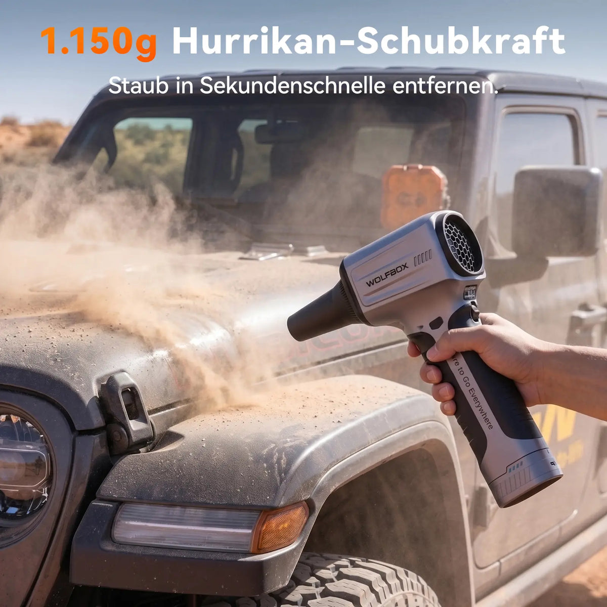 WOLFBOX MF500PRO Akku-Luftbläser – Handgebläse für Laub & Outdoor-Reinigung