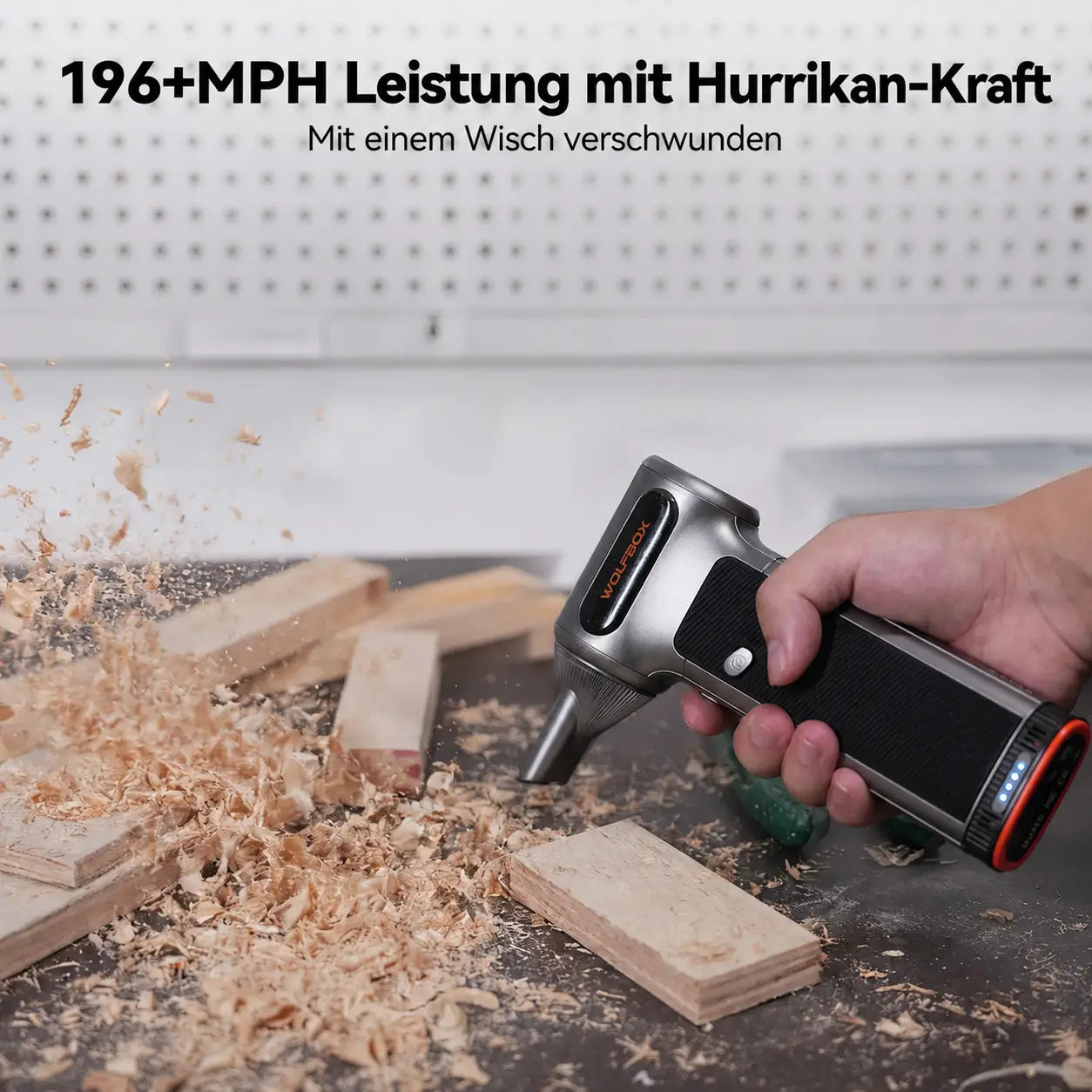 WOLFBOX MF200 Druckluftbläser – Wechselbare Batteriekassette