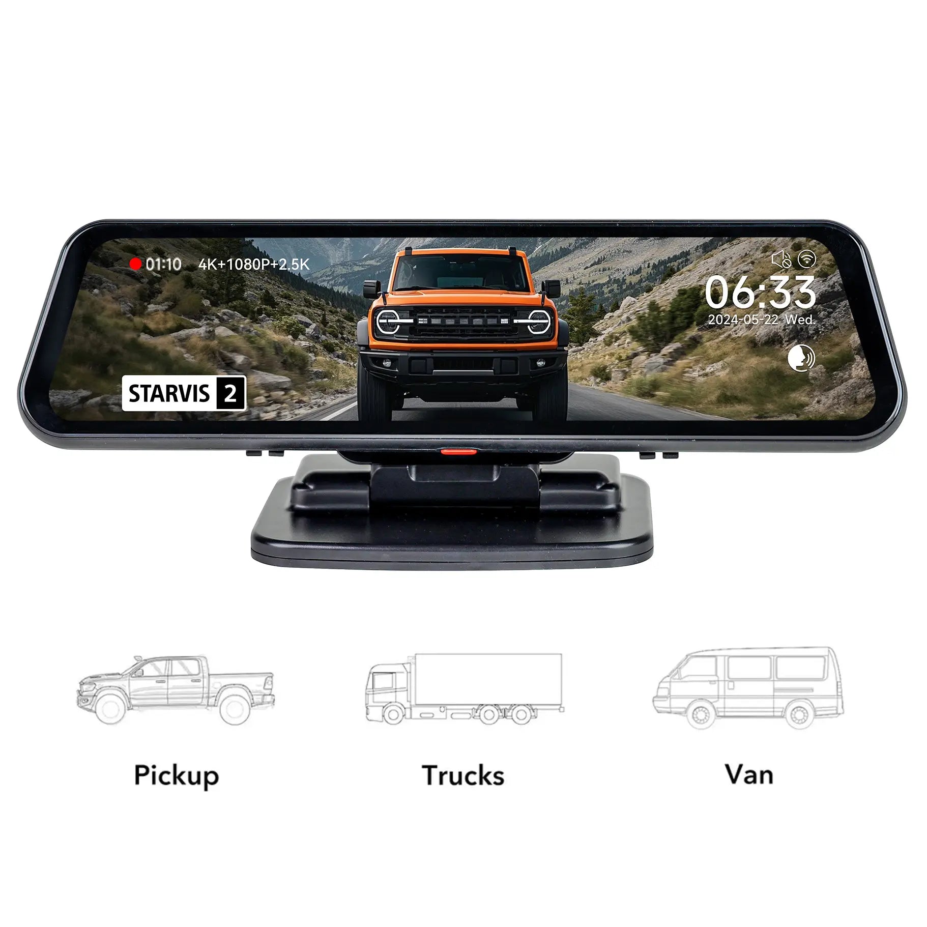 WOLFBOX Basisbefestigung für das Armaturenbrett der Spiegel-Dashcam