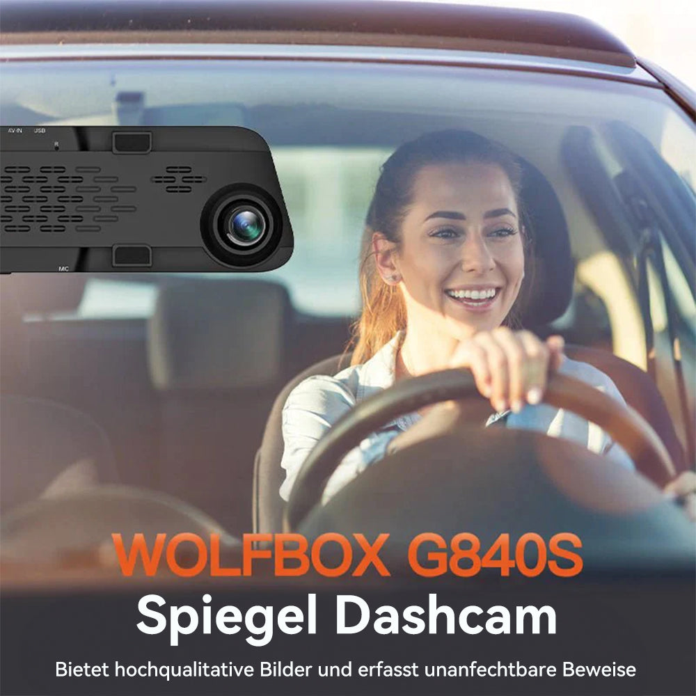 WOLFBOX G840S 12″ 4K Spiegel Dashcam 2160P Full HD Smart Rückfahrkamera Spiegel Dashcam