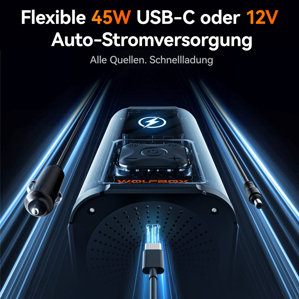 WOLFBOX MegaFlow 24 Pro Tragbarer Reifenkompressor
