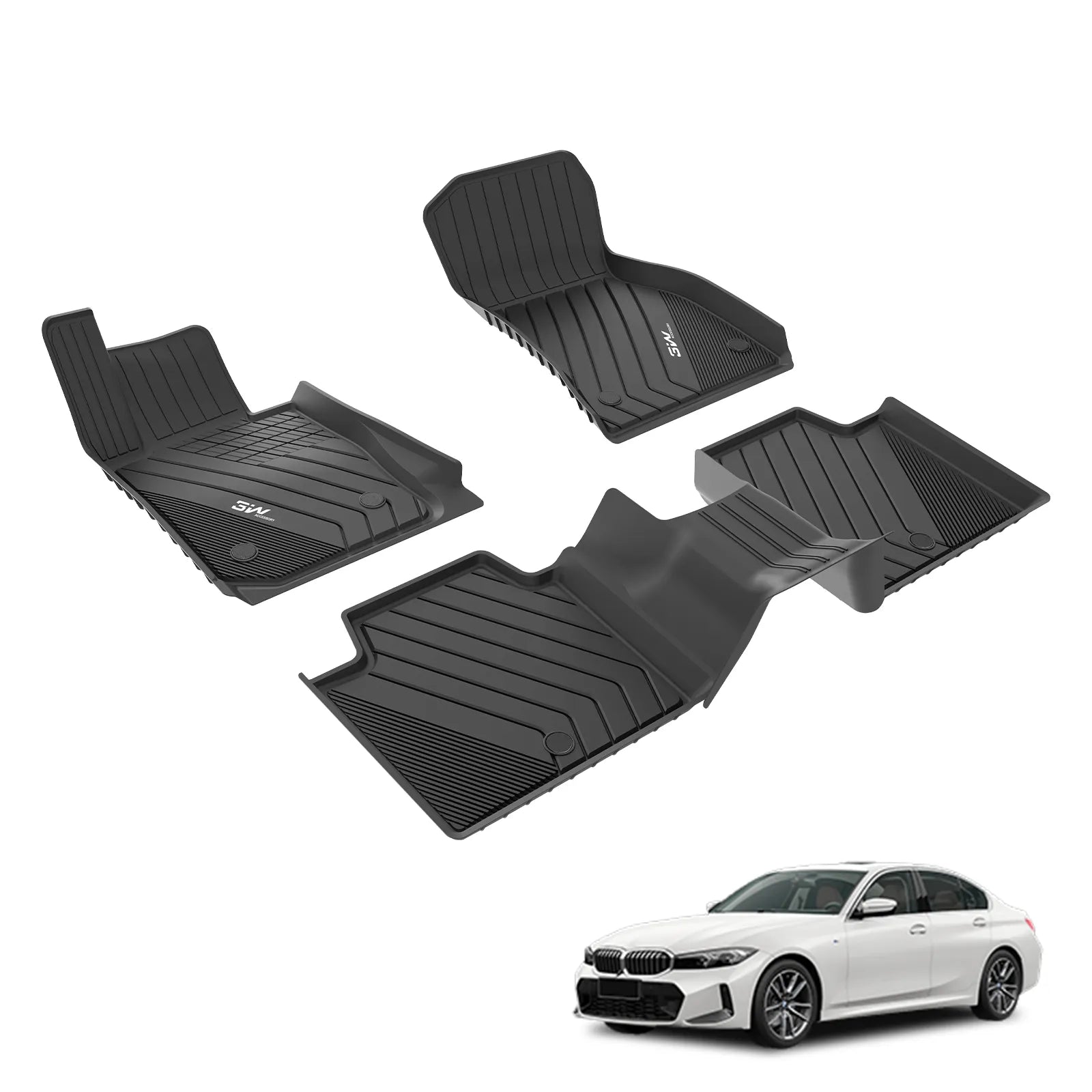 3W All Weather TPE Car Mats für BMW 3 Series G20 2019–2025 (Linkslenker)