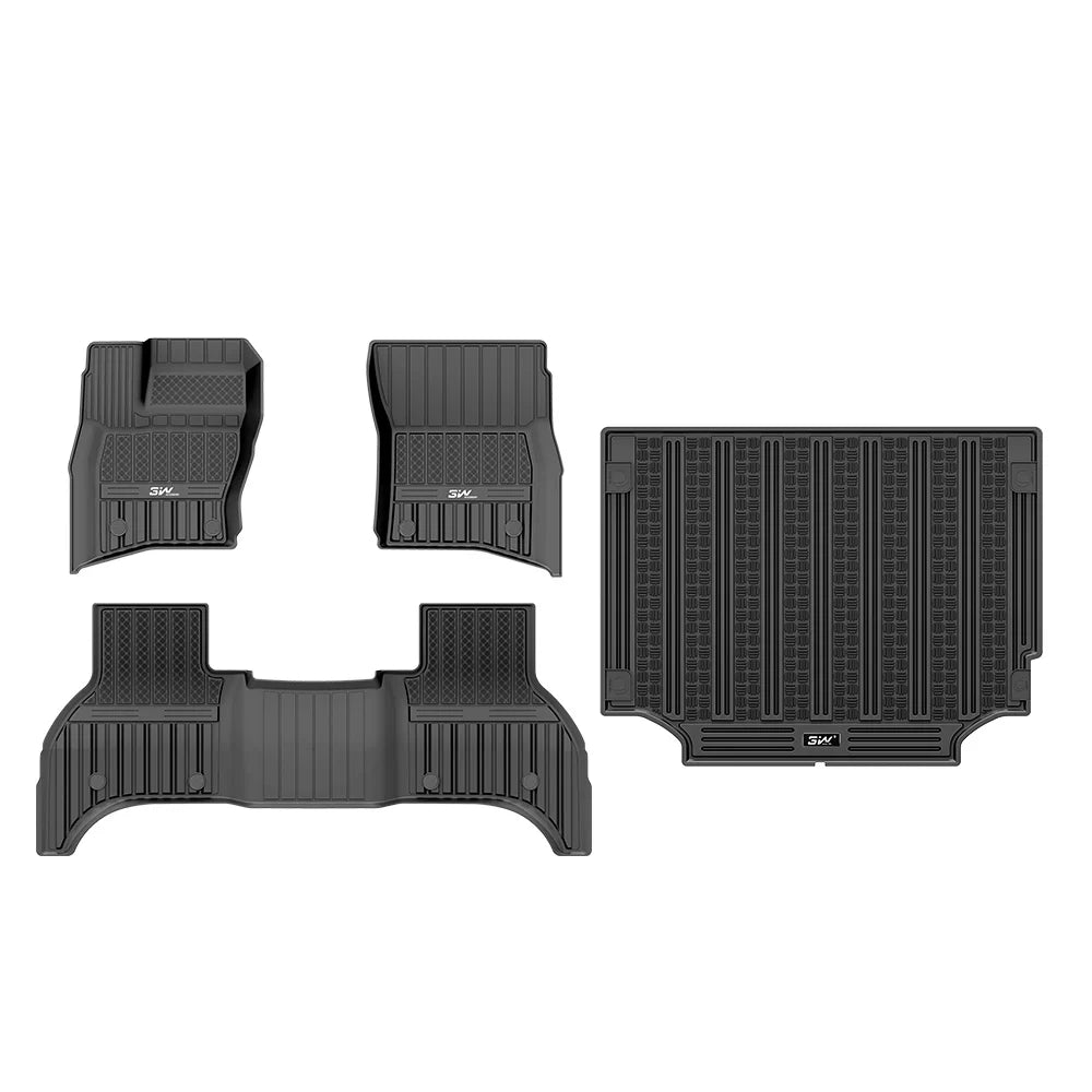 3W Allwetter-Fußmatten für Land Rover Defender 110 5-Sitzer L663 2020–2026 (Linkslenker)