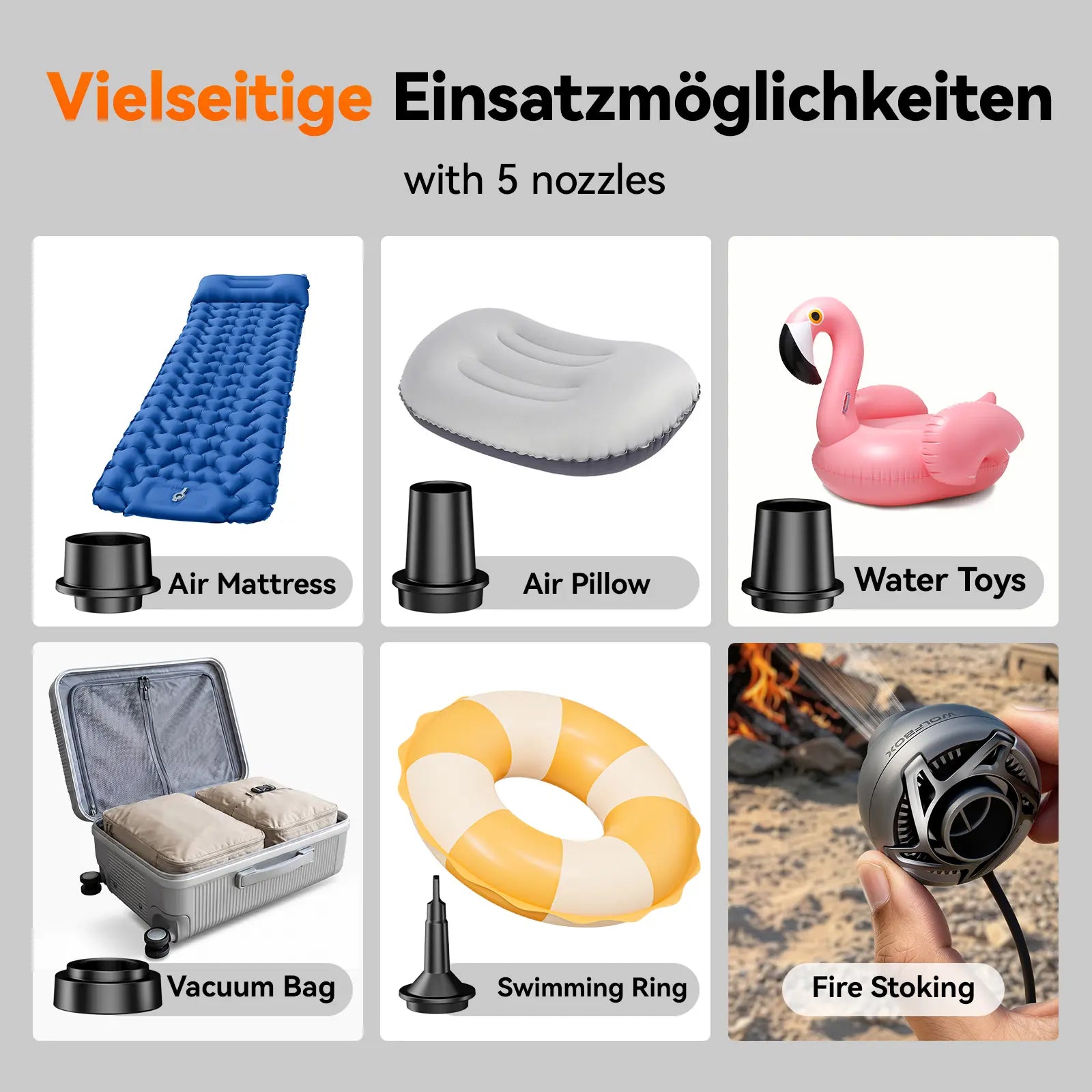 WOLFBOX MegaFlow Mini Tragbare Luftpumpe