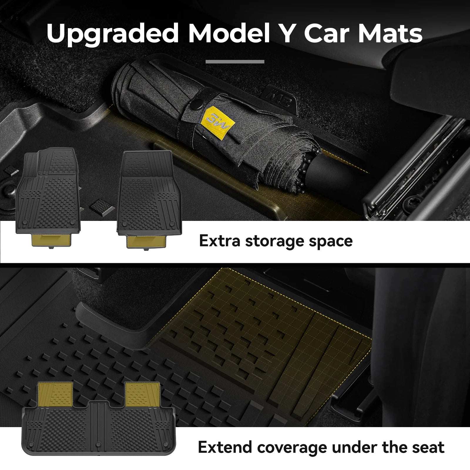 3W Allwetter-Autofußmatten für Tesla Model Y Juniper 2025–2026 LHD【Basisversion】