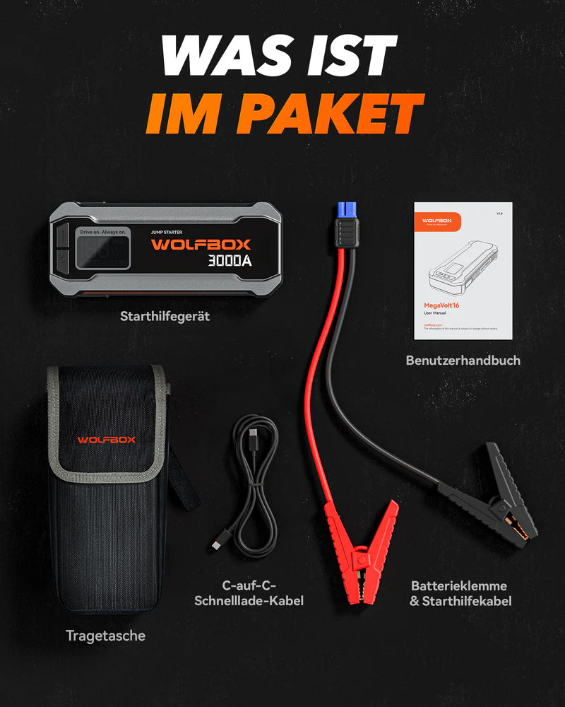 WOLFBOX MegaVolt16 Starthilfegerät
