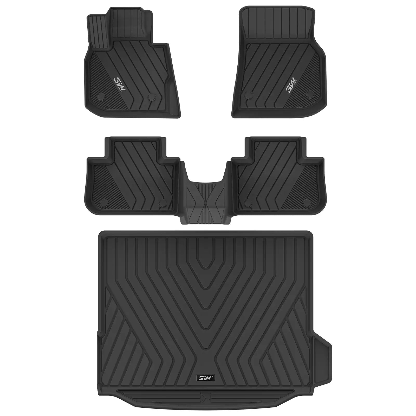 3W All Weather Car Mats für BMW X3 G01 2018–2024 / BMW iX3 G08 2021–2024 (Linkslenker)