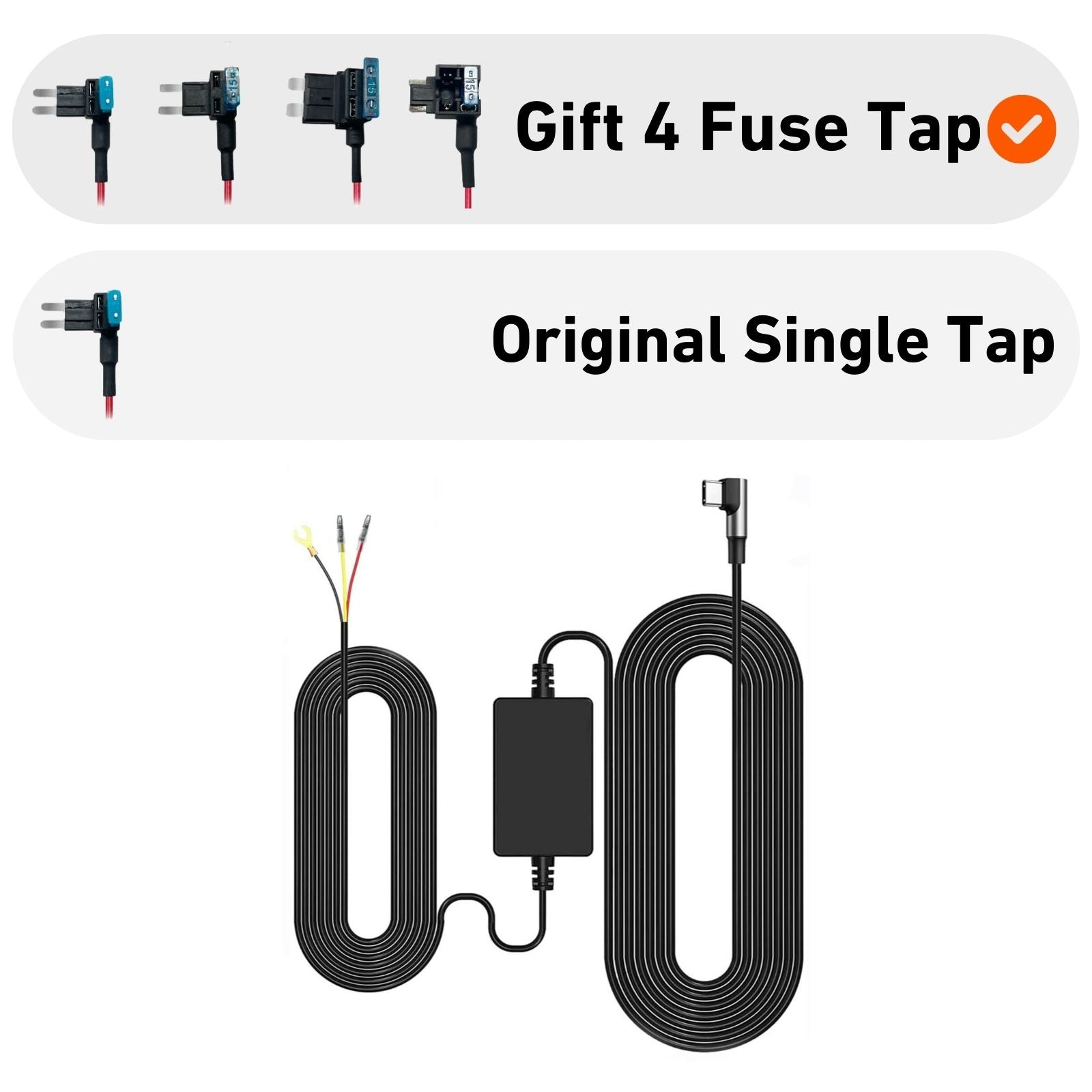 Kit De Câblage Direct WOLFBOX Avec Connecteurs - Pour Dashcams G900, G850, G840S, G840H